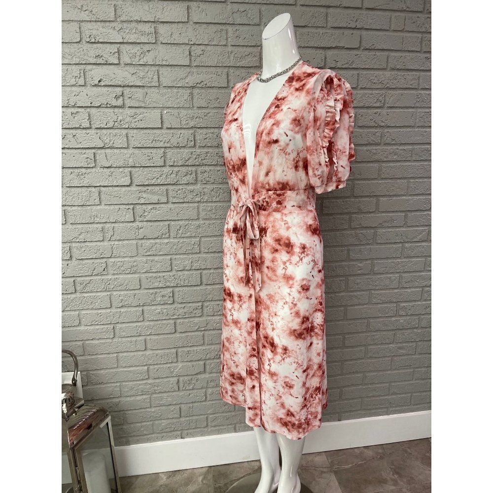 Ember Multicolored Short Sleeve Tie Front Duster Size M - Picture 3 of 10